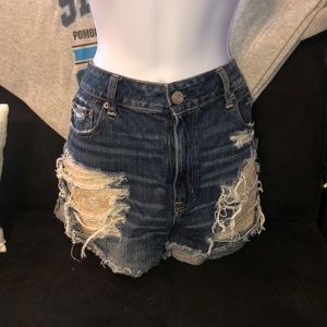 American Eagle Jean Short with Lace Pockets